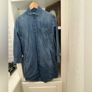 Madewell XXS Madewell Chambray Denim Long Sleeve Shirt Dress cotton/silk
